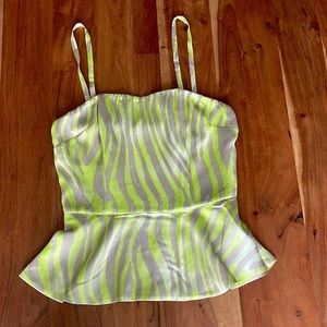 GUESS BY MARCIANO- Neon Green Peplump Top With‎ Detachable straps